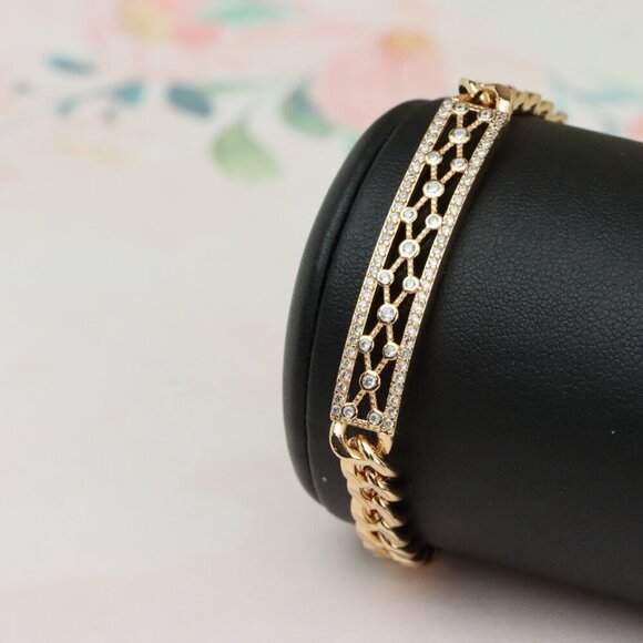 Rose Gold Elegant Cubic Zirconia Bracelet in 20cm Chain for Women, XPBL0718 - Picture 9 of 12